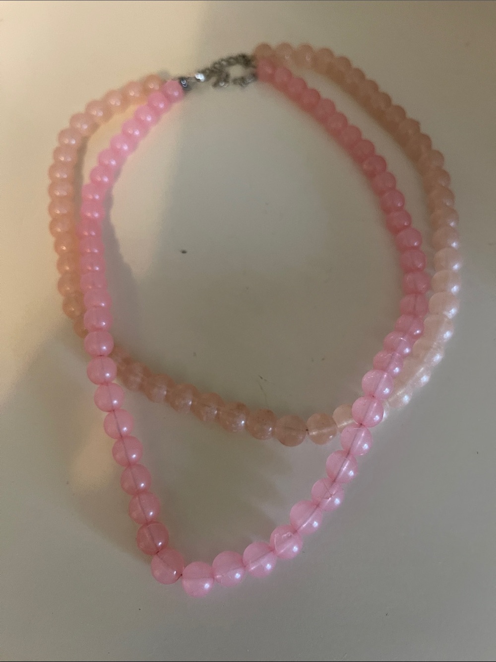 Pink Beaded Women's Necklace - Classic Pink Layered Style